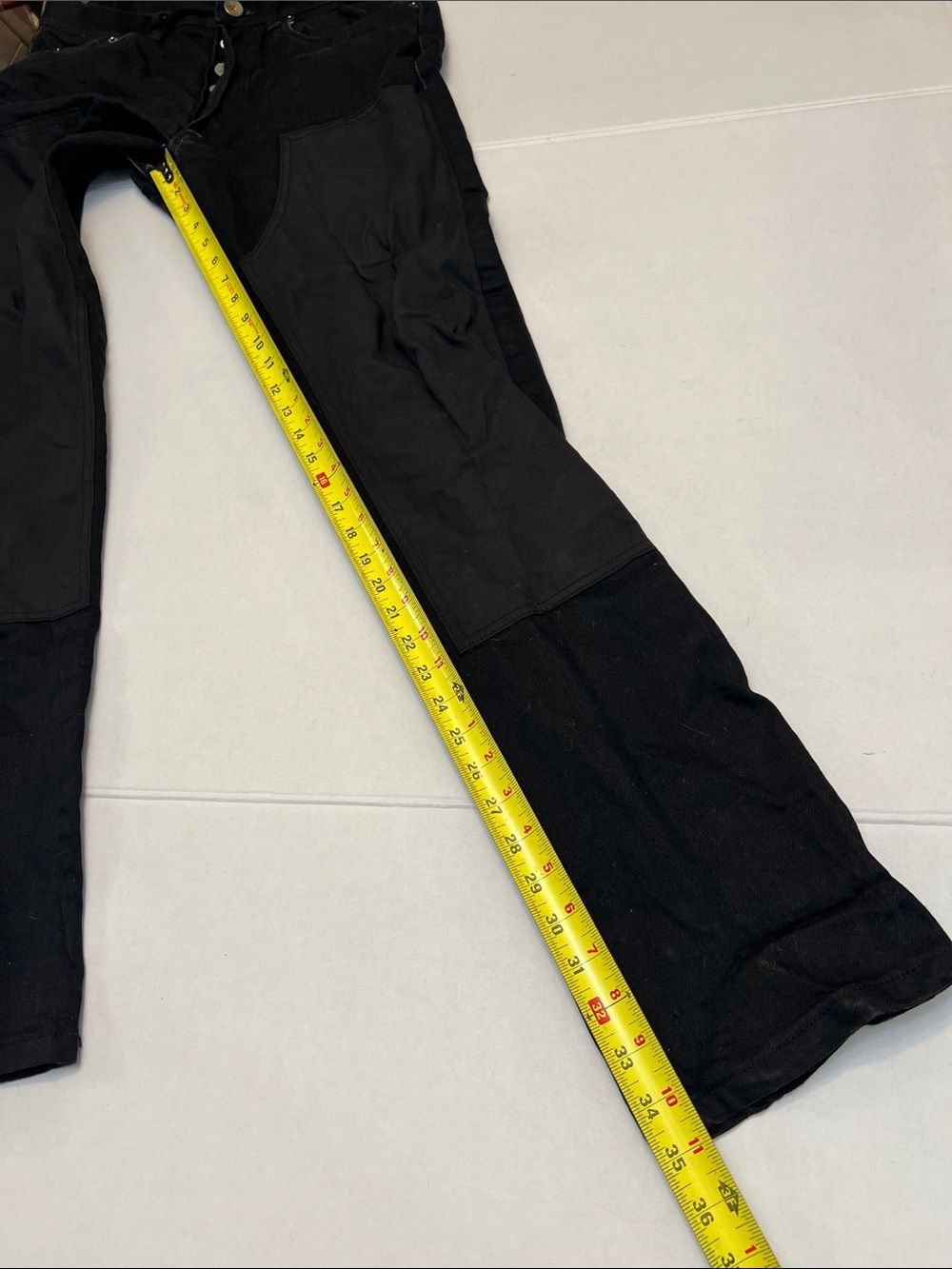 SCHAEFFER’S GARMENT HOTEL MADE IN USA RARE BLACK DOUBLE KNEE JEANS 34x35 - Picture 9 of 16